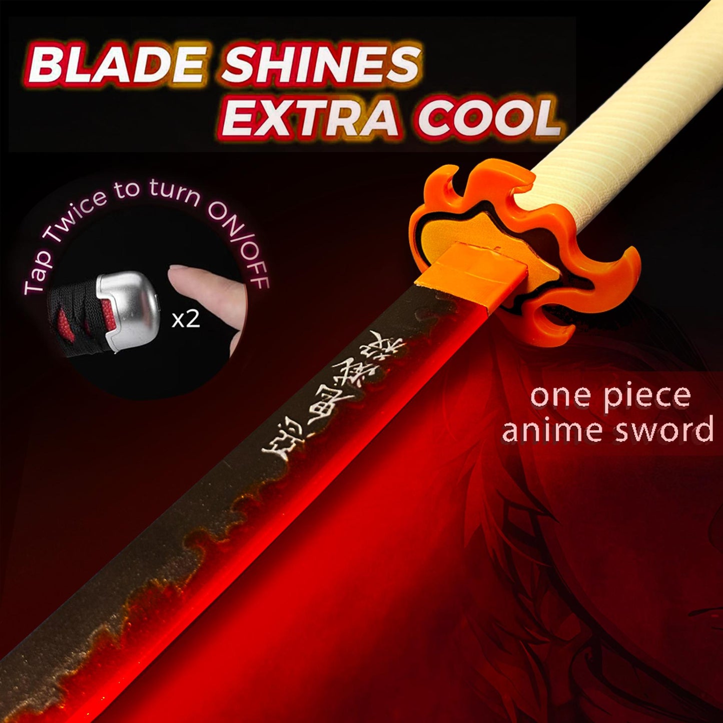 2.0 Upgraded Light Up Demon Slayer Kyojuro Rengoku Sword - 40 inches Plastic Anime cosplay prop