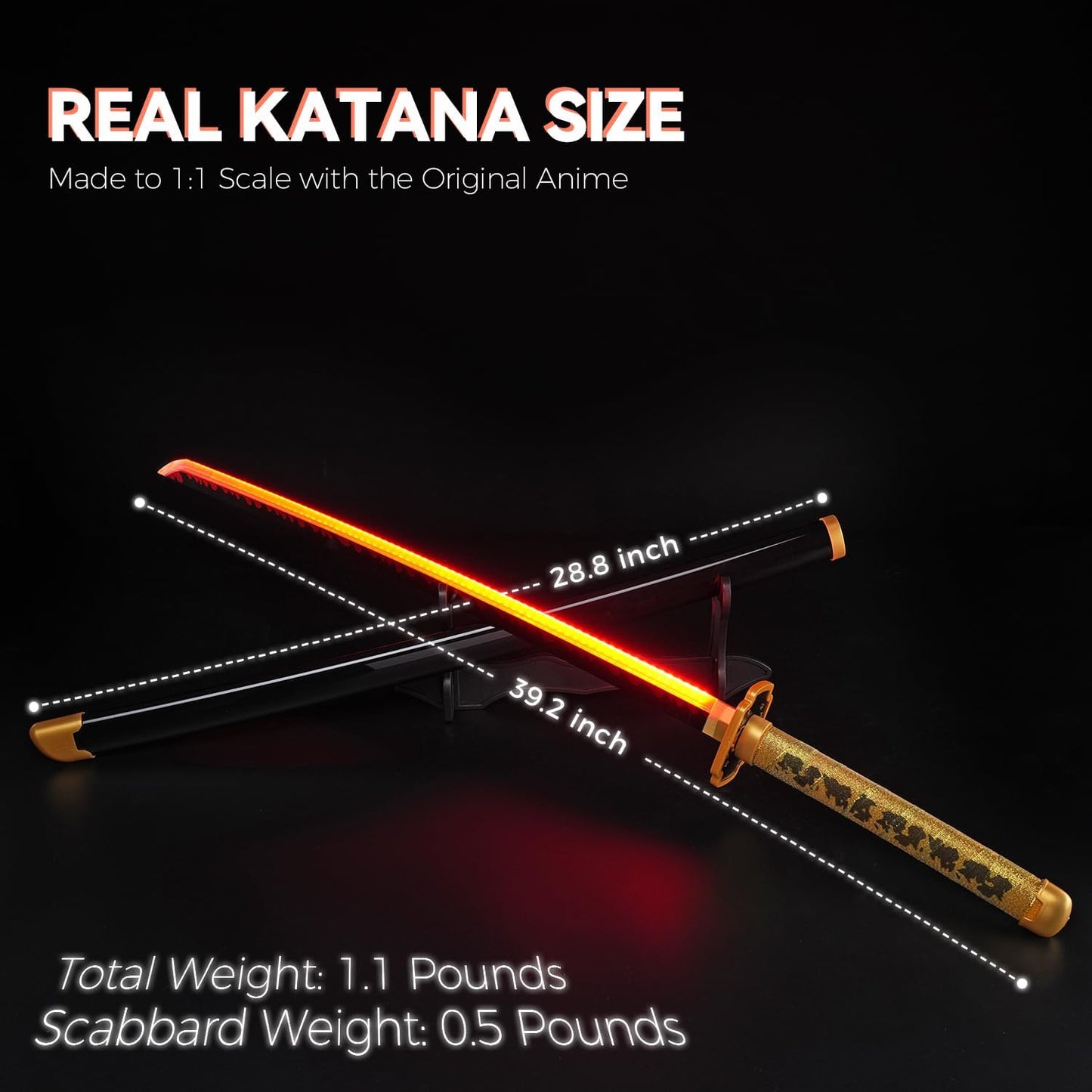 Light up Yoriichi Demon Slayer Sword