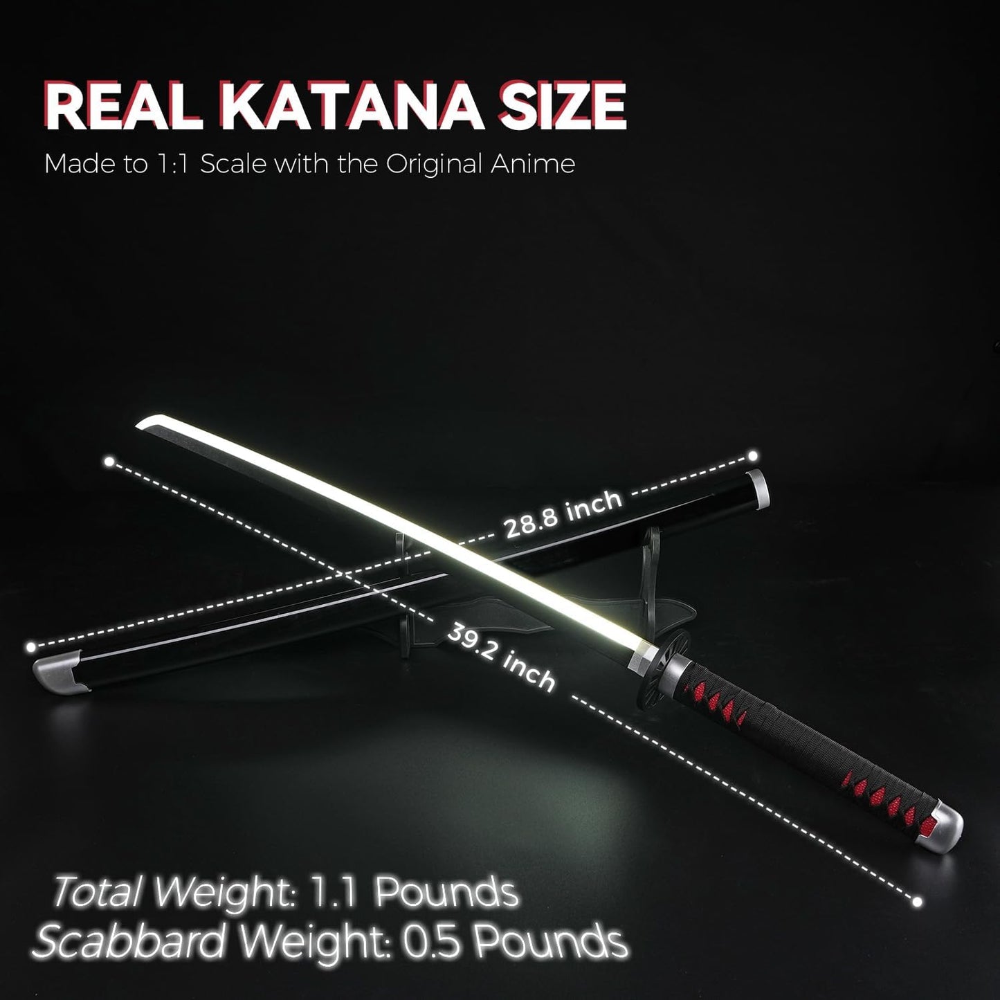 Light up Black Tanjiro Demon Slayer Sword
