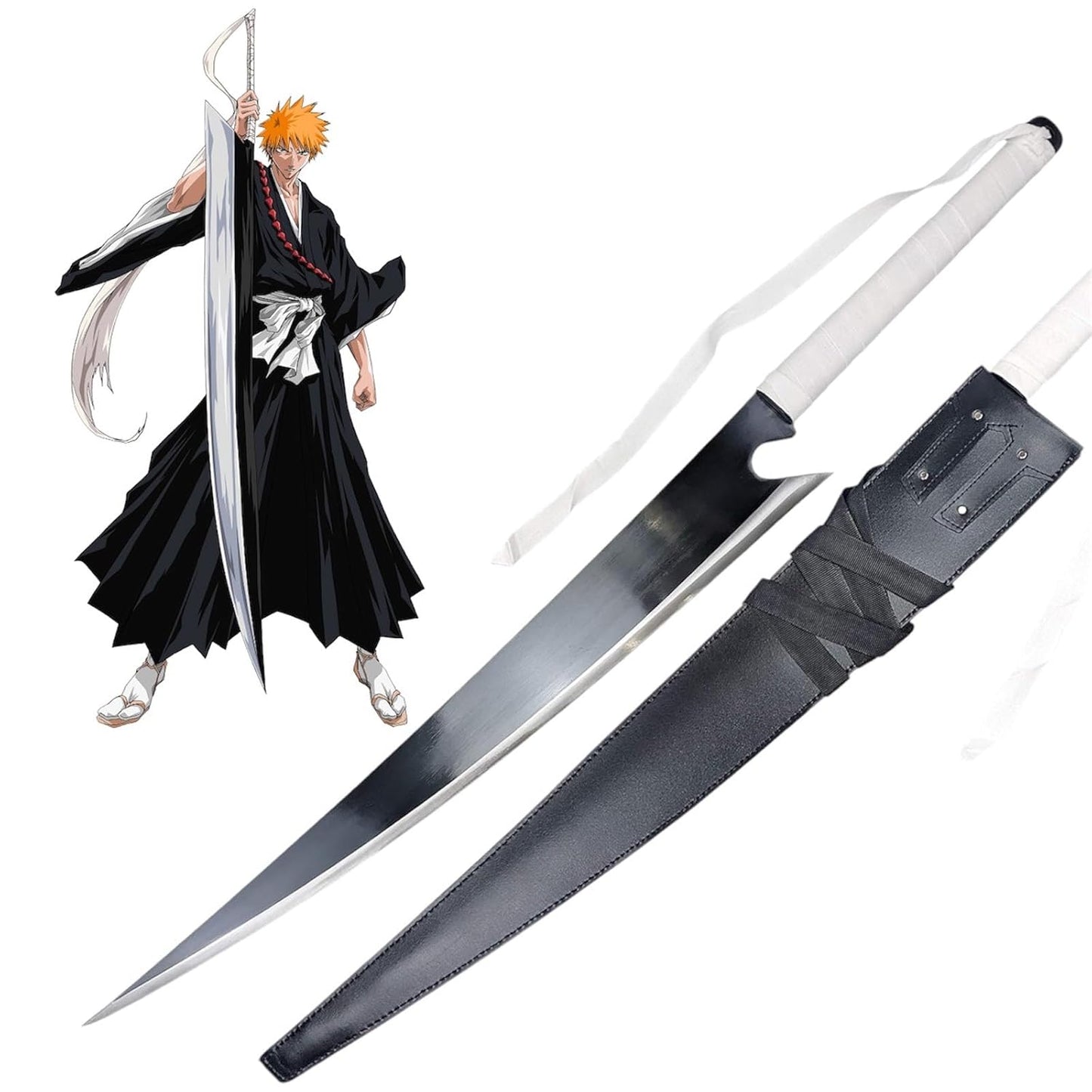 Kurosaki Ichigos Zangetsu Shikai Sword Black, Bleach Manga Ichigo Sword 42 Inches kurosaki Blade