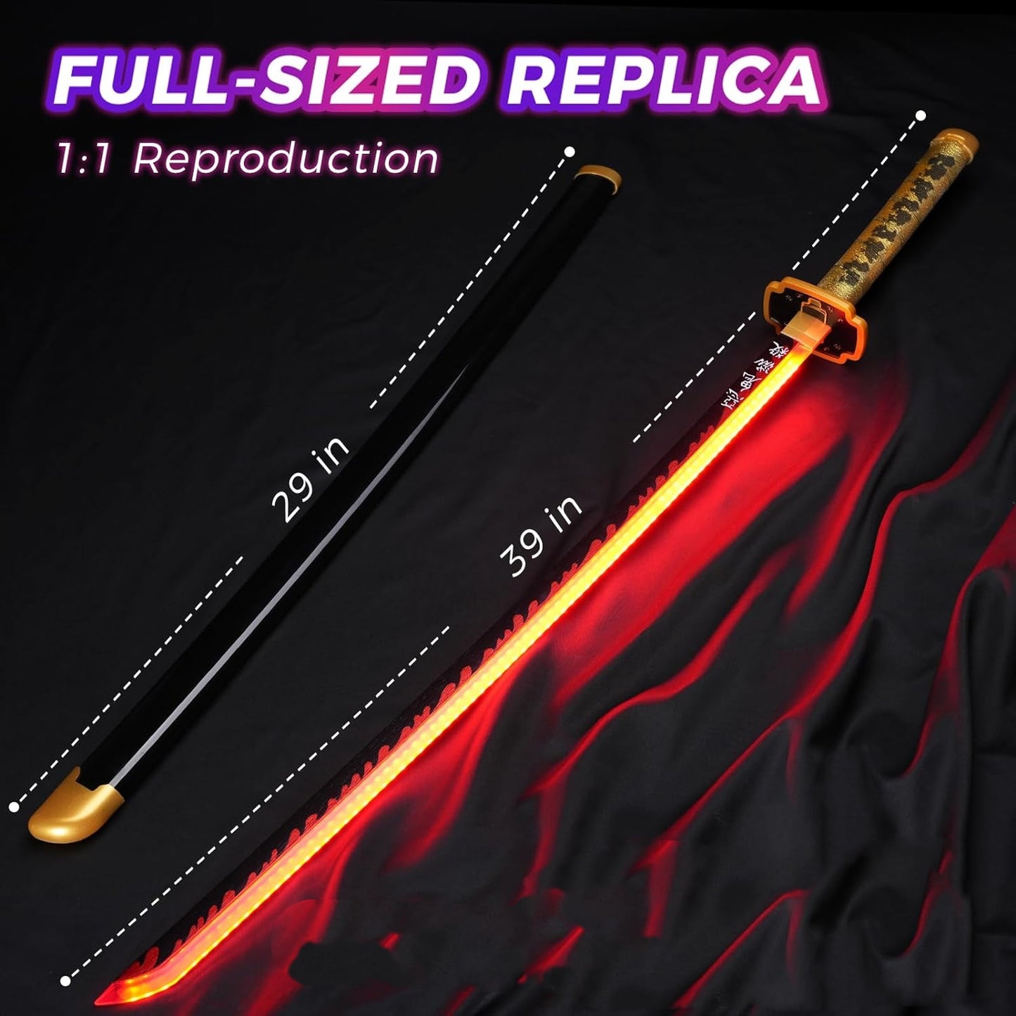 Light up Yoriichi Demon Slayer Sword