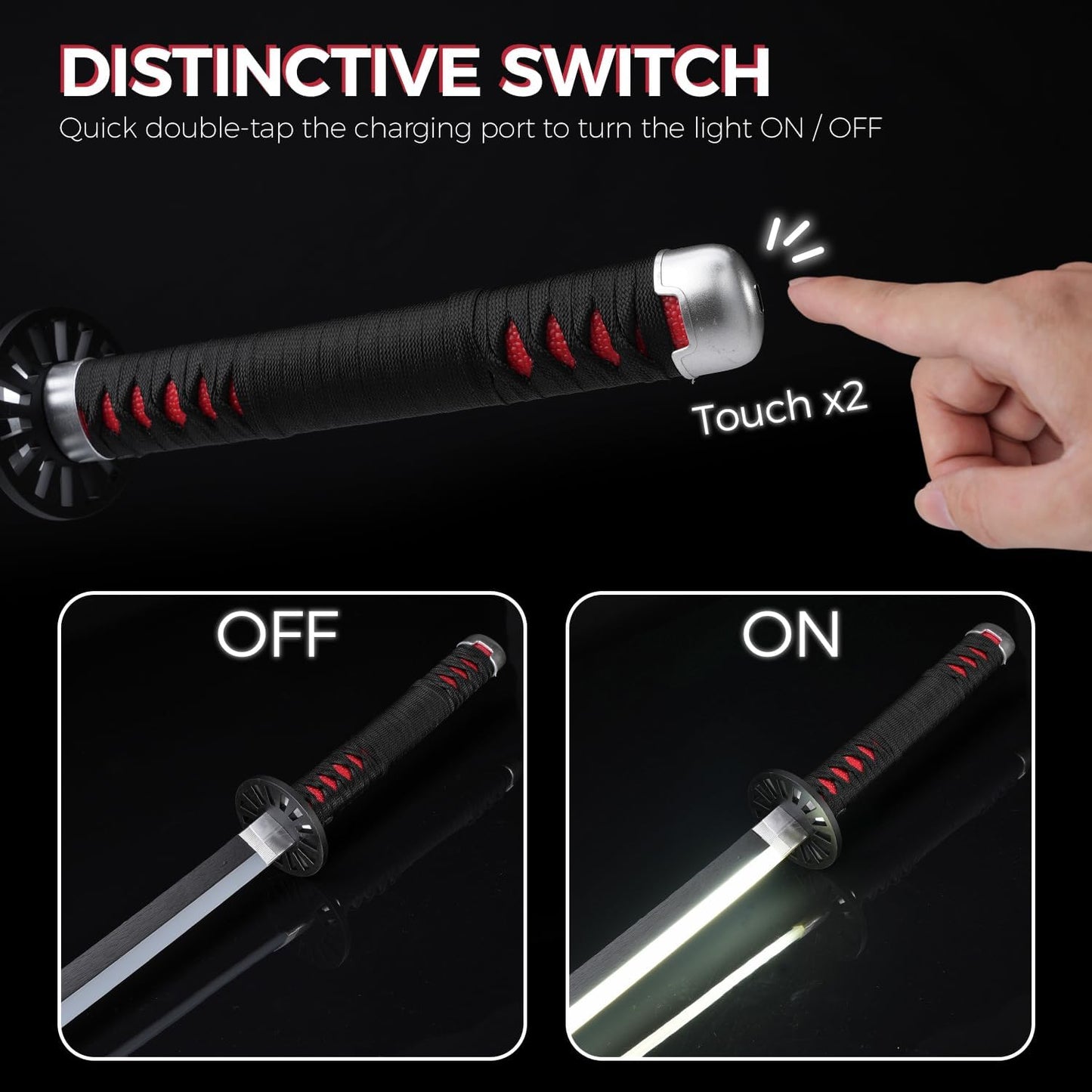 Light up Black Tanjiro Demon Slayer Sword