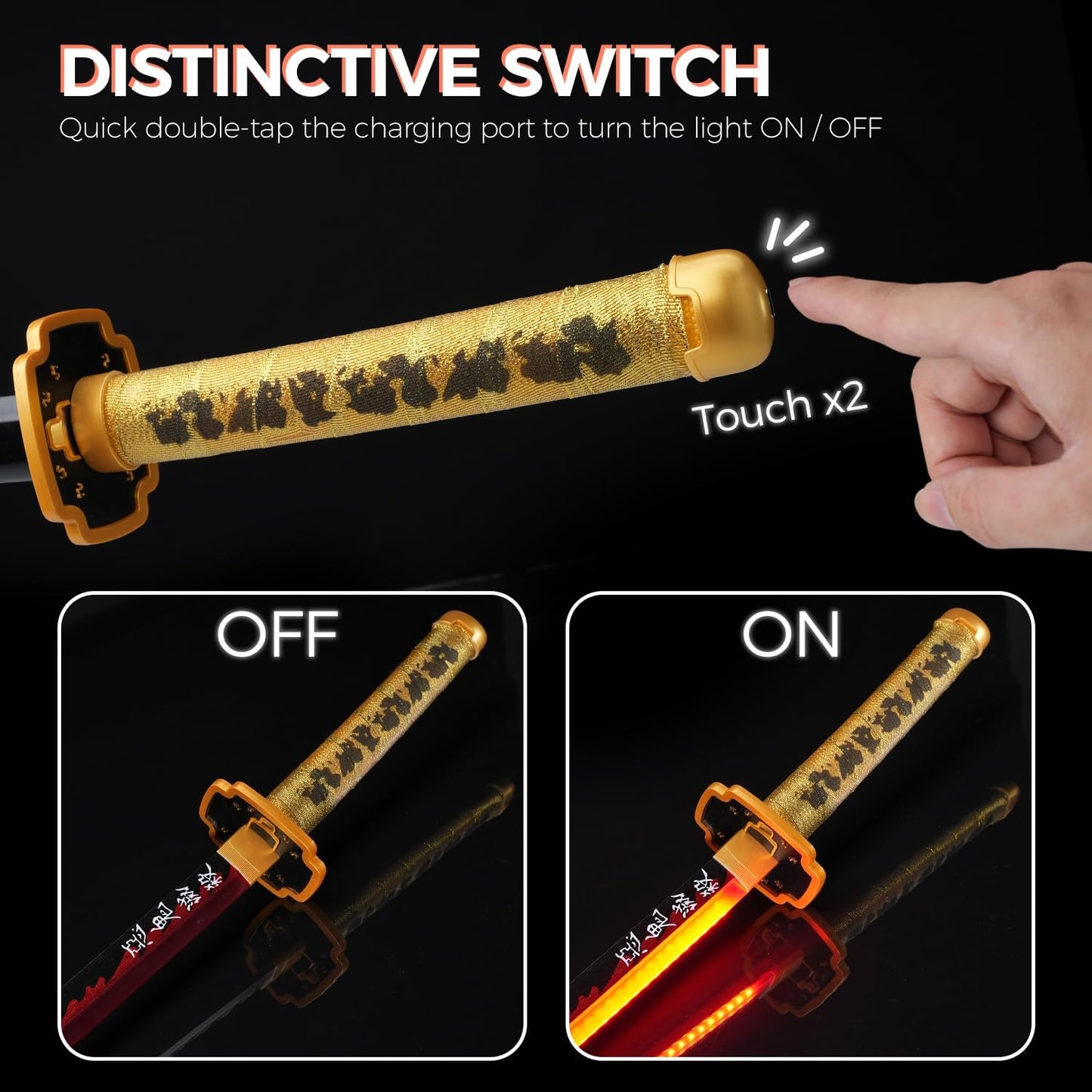 Light up Yoriichi Demon Slayer Sword