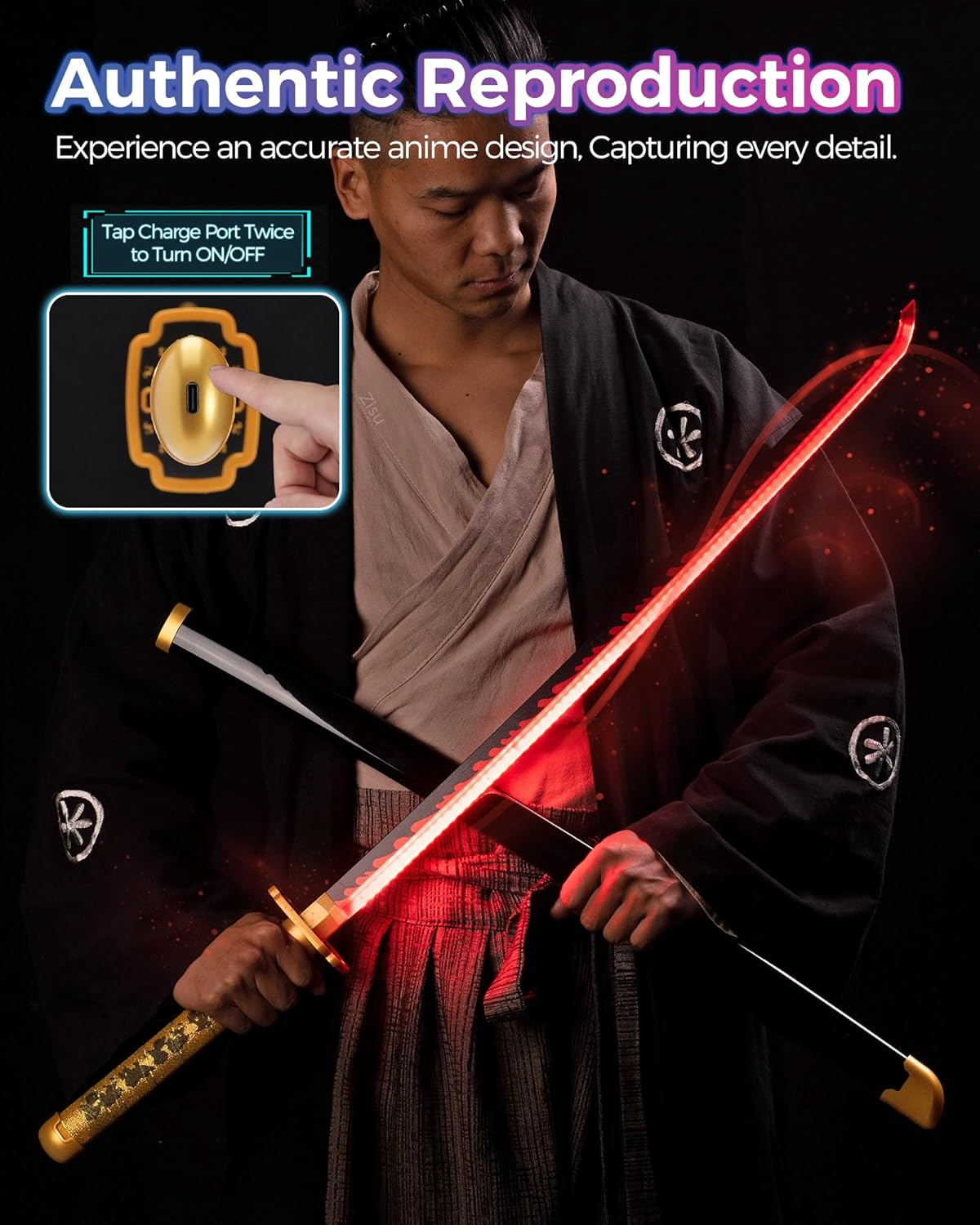 Light up Yoriichi Demon Slayer Sword