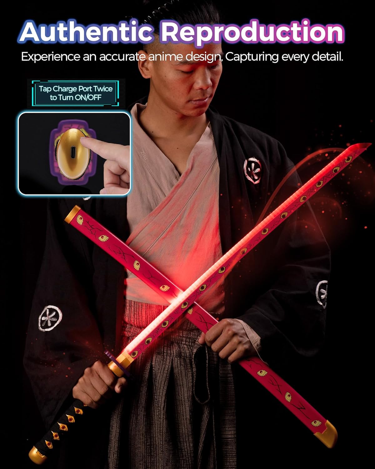 Light up Kokushibou Demon Slayer Sword