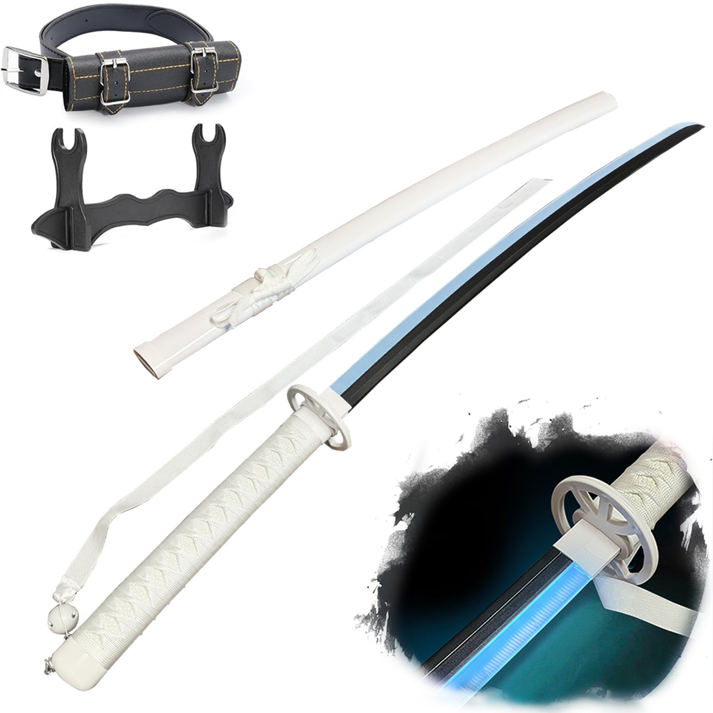 2.0 Light Up Bleach Anime Sode no Shirayuki Sword - 40 inches Plastic Anime cosplay prop With Sageo