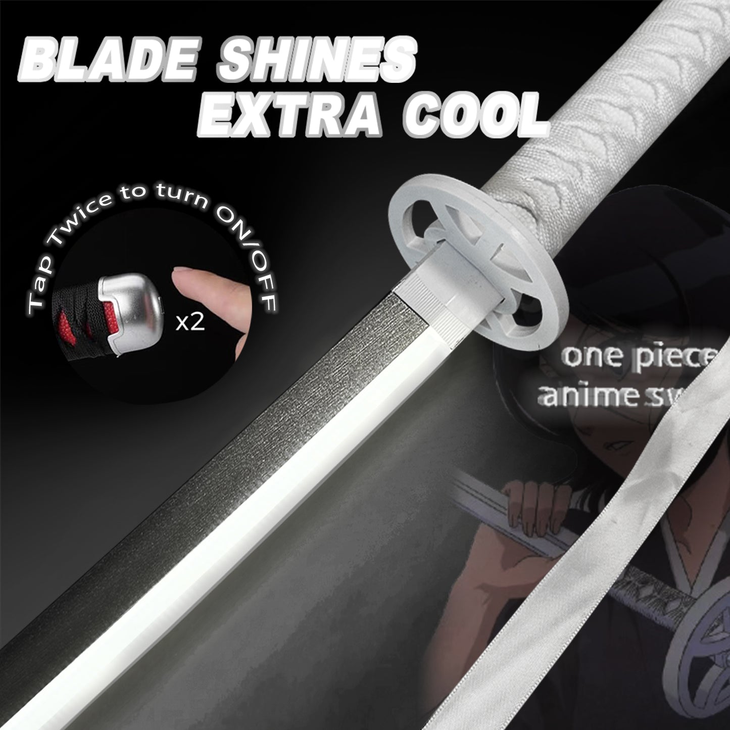 2.0 Light Up Bleach Anime Sode no Shirayuki Sword - 40 inches Plastic Anime cosplay prop With Sageo