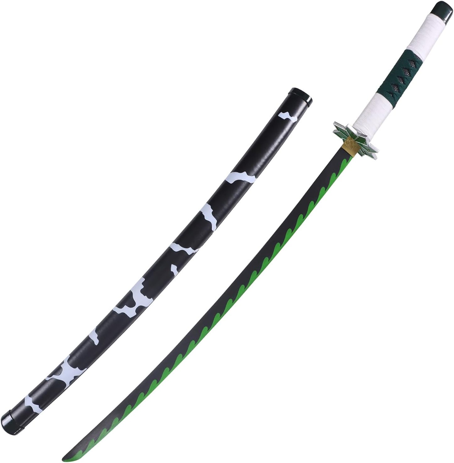 Demon Slayer Sanemi Shinazugawa Sword 41 Inc Carbon Steel No Sharp Cosplay Porp Katana With a Stand - Perfect for Fans of the Anime