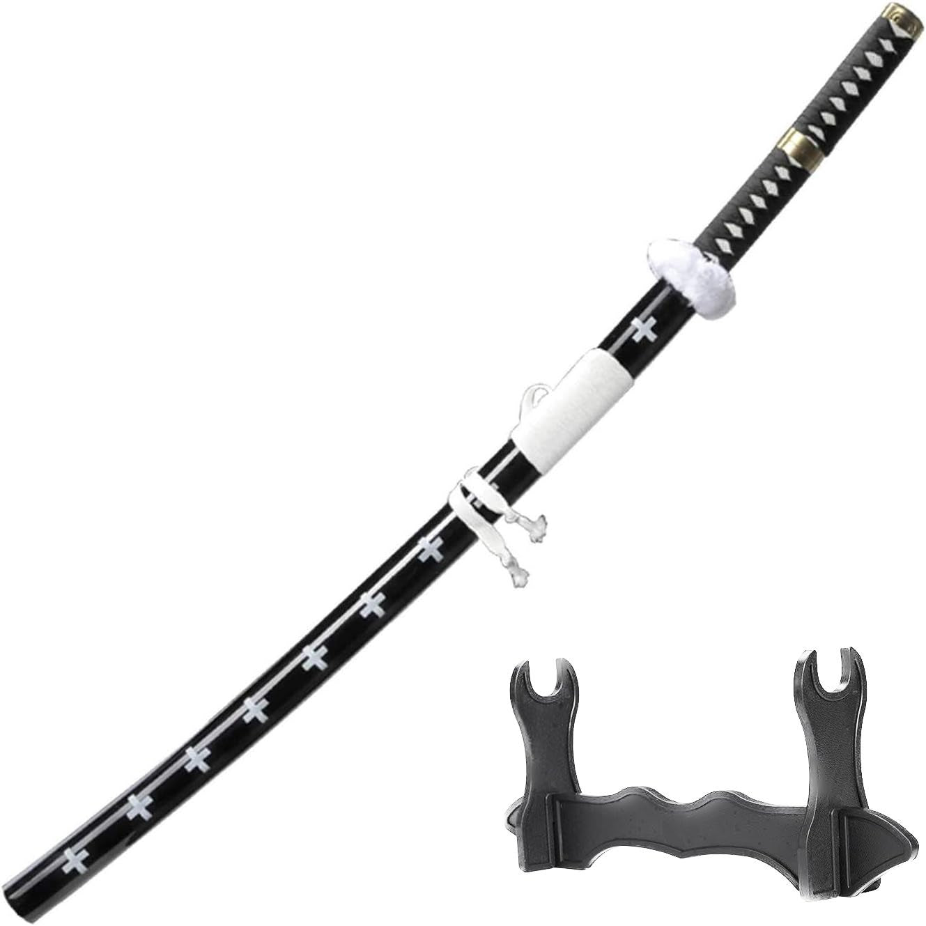 One Piece Trafalgar D. Water Law Sword - 40 Inc No Sharp Carbon Steel Cosplay Porp Katana With a Stand - Perfect for Fans of the Anime