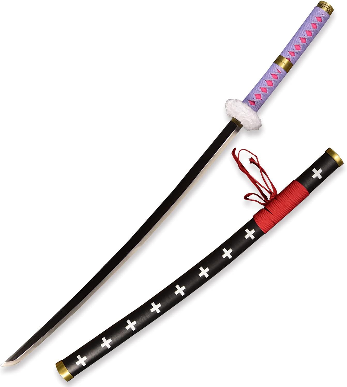 One Piece Trafalgar D. Water Law Sword - 40 Inc No Sharp Carbon Steel Cosplay Porp Katana With a Stand - Perfect for Fans of the Anime