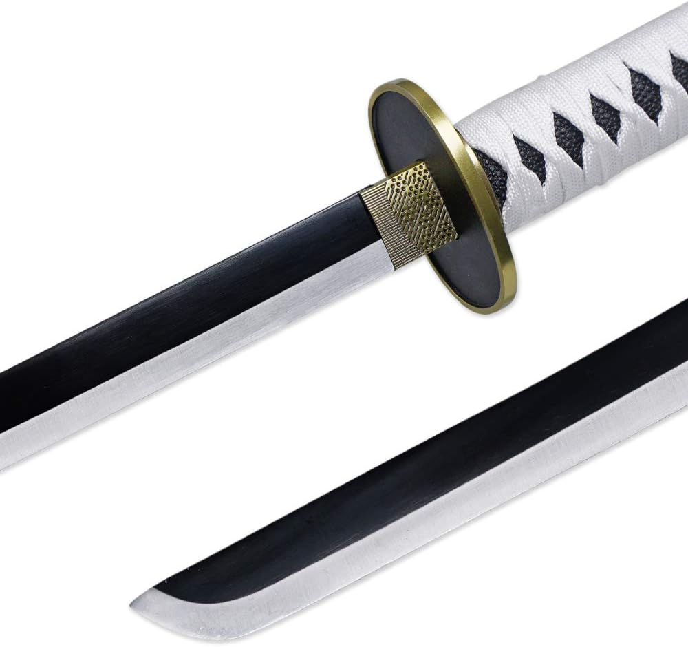 One Piece Sword wado Ichimonji 41 Inc No Sharp Carbon Steel Cosplay Porp Katana With a Stand - Perfect for Fans of the Anime