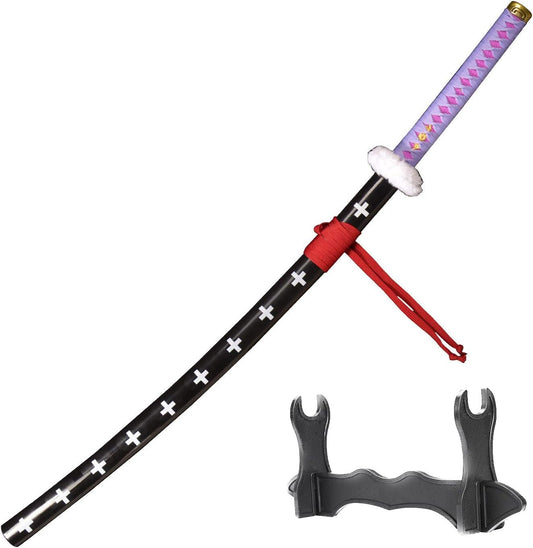 One Piece Trafalgar D. Water Law Sword - 40 Inc No Sharp Carbon Steel Cosplay Porp Katana With a Stand - Perfect for Fans of the Anime