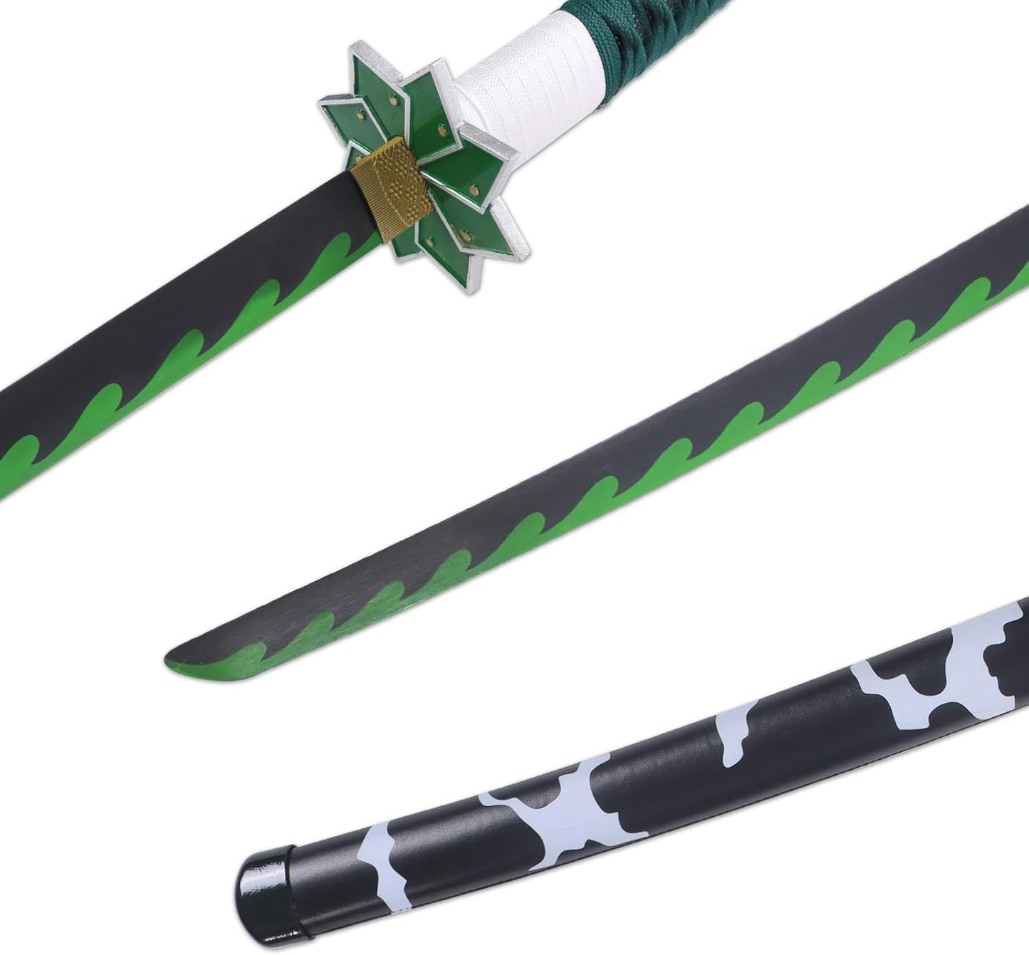 Demon Slayer Sanemi Shinazugawa Sword 41 Inc Carbon Steel No Sharp Cosplay Porp Katana With a Stand - Perfect for Fans of the Anime