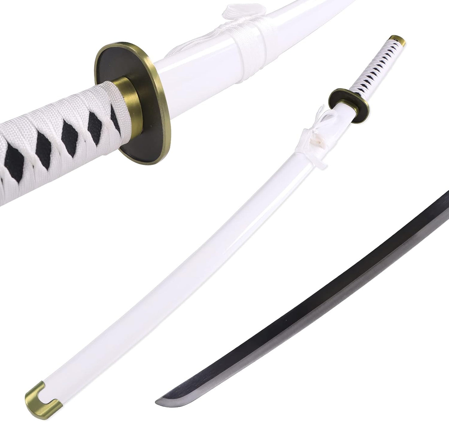 One Piece Sword wado Ichimonji 41 Inc No Sharp Carbon Steel Cosplay Porp Katana With a Stand - Perfect for Fans of the Anime