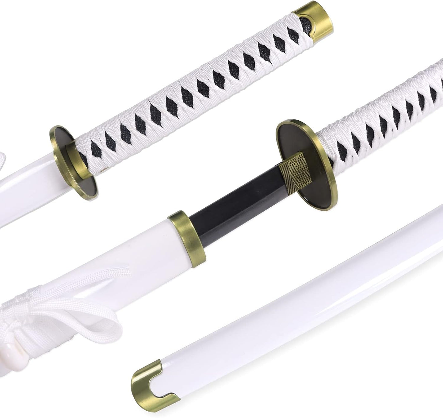 One Piece Sword wado Ichimonji 41 Inc No Sharp Carbon Steel Cosplay Porp Katana With a Stand - Perfect for Fans of the Anime