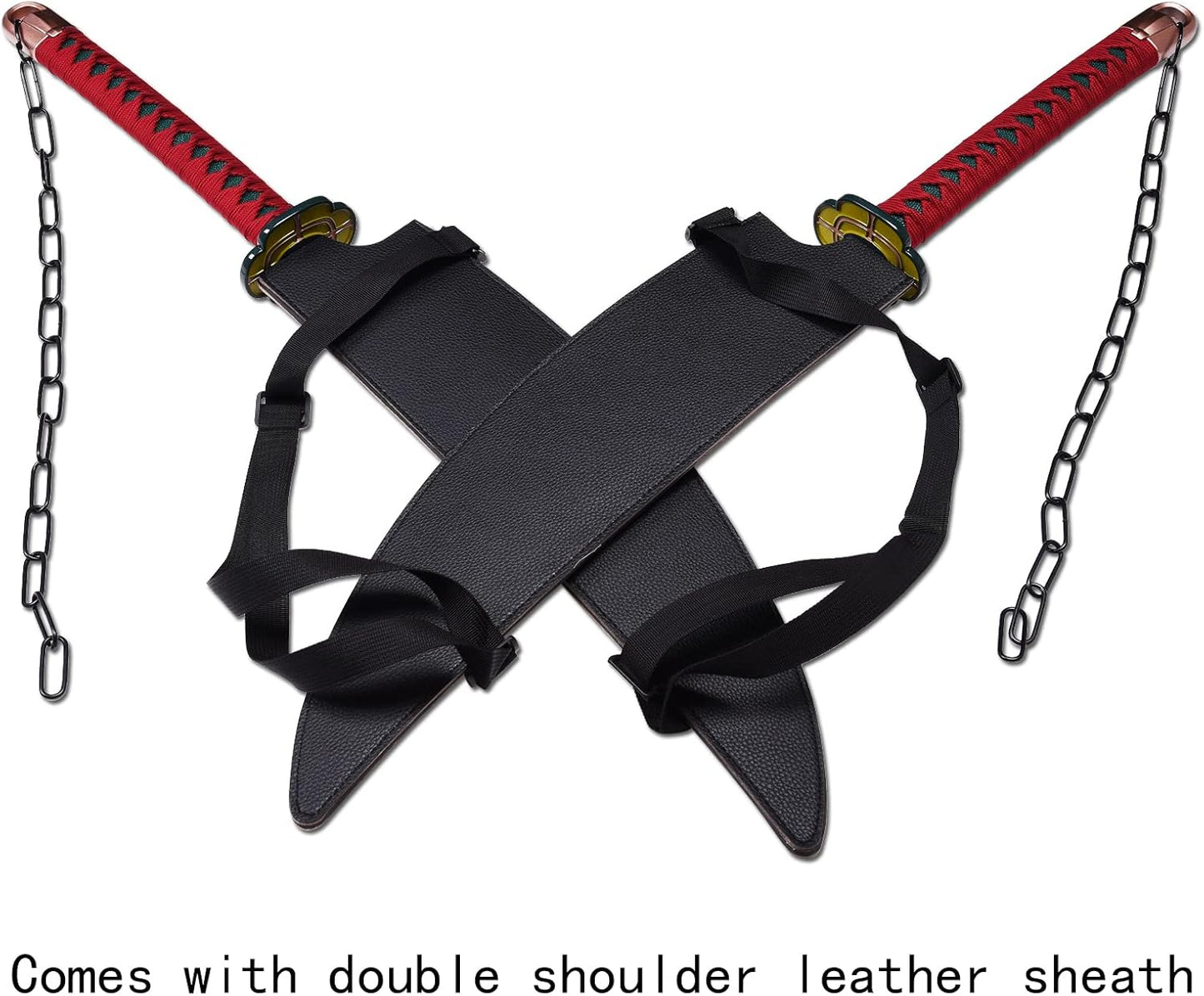 Demon Slayer Uzui Tengen Sword 30.7 Inc With Double Shoulder Straps Hook and Loop Tape No Sharp Texture Made Of Steel - Cosplay Prop