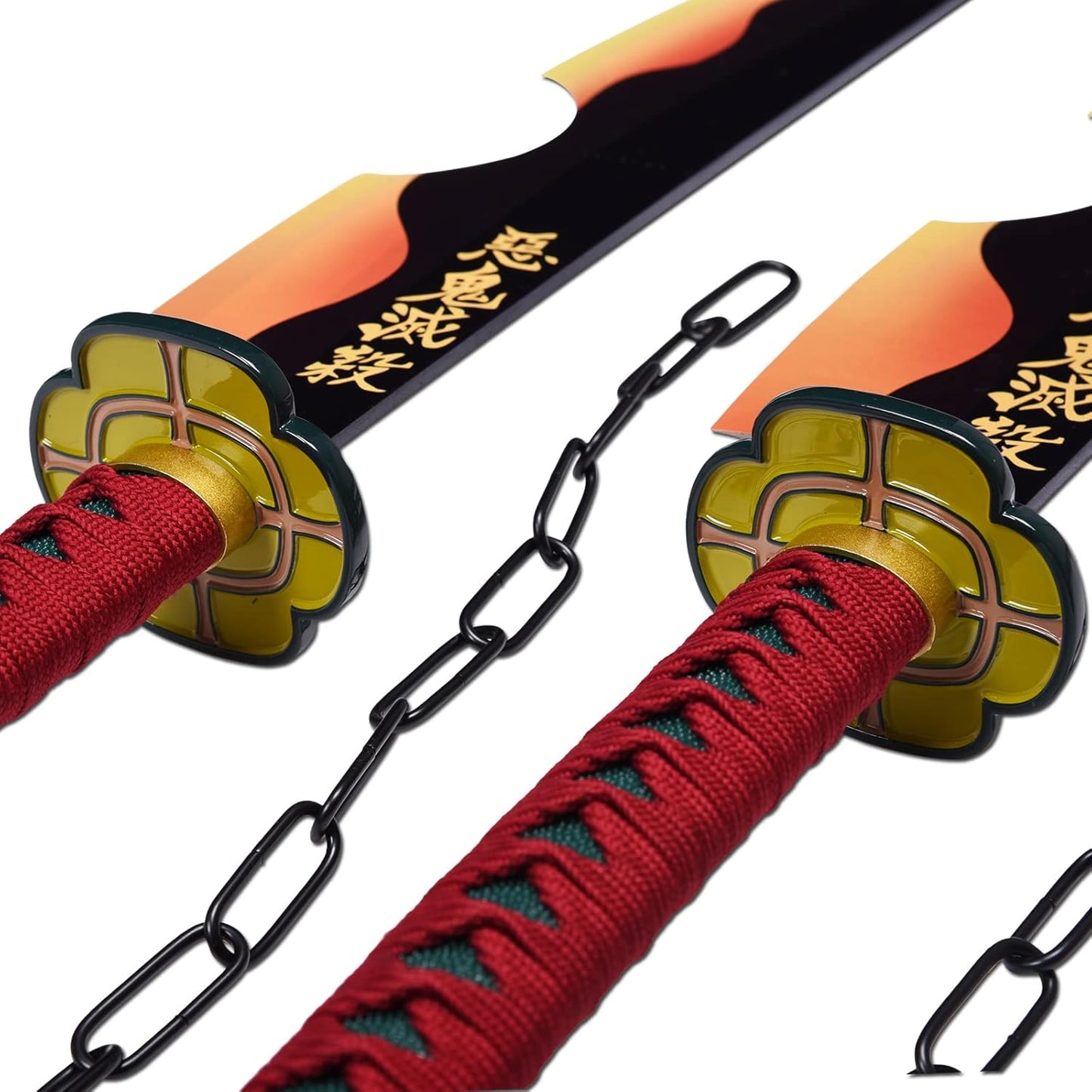 Demon Slayer Uzui Tengen Sword 30.7 Inc With Double Shoulder Straps Hook and Loop Tape No Sharp Texture Made Of Steel - Cosplay Prop