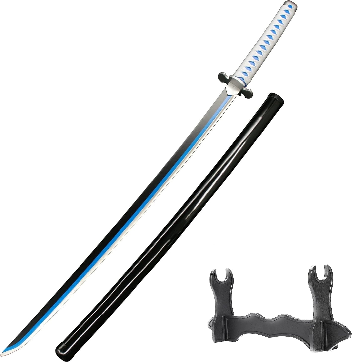 Demon Slayer Kimetsu no Yaiba Tanjirou Sword 41 Inc No Sharp Carbon Steel Cosplay Porp Katana With a Stand - Perfect for Fans of the Anime