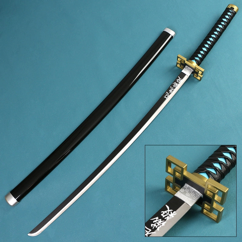 Demon Slayer Muichiro Sword 41 Inc Carbon Steel No Sharp Cosplay Porp Katana With a Stand