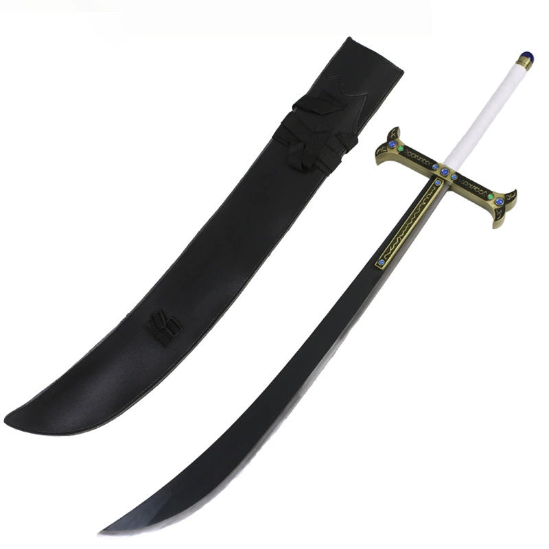 One Piece Sword Hawk-Eye Dracule Mihawk Sword - With Shoulder Strap 47.24 Inc No Sharp Made Of Steel - Cosplay Prop Anime Sword